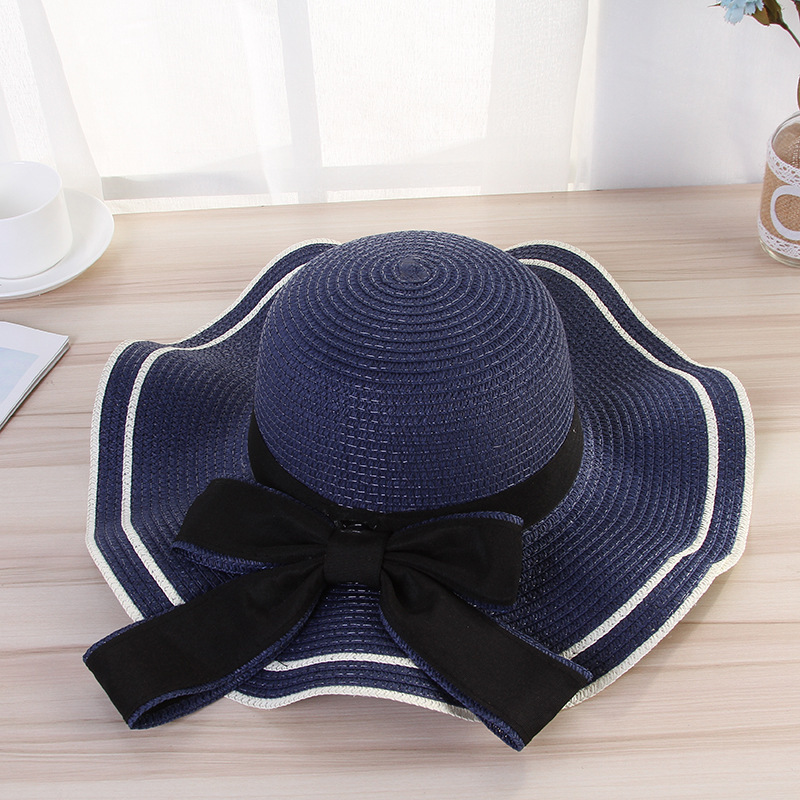 Summer Sun Hat Women Straw Hats Sunshade Panama Fashion Bow Beach Hat Foldable Travel Caps - Image 5