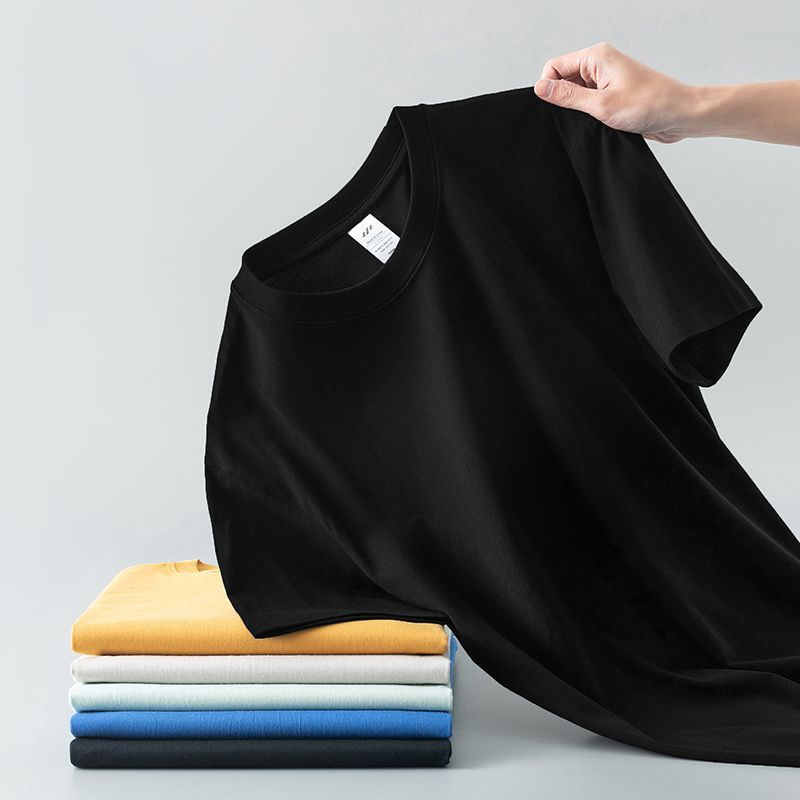 Summer Solid Color Coat Round Neck Bottoming Shirt Half-sleeve Pure Cotton T-shirt Men And Women Short Sleeve - Image 6