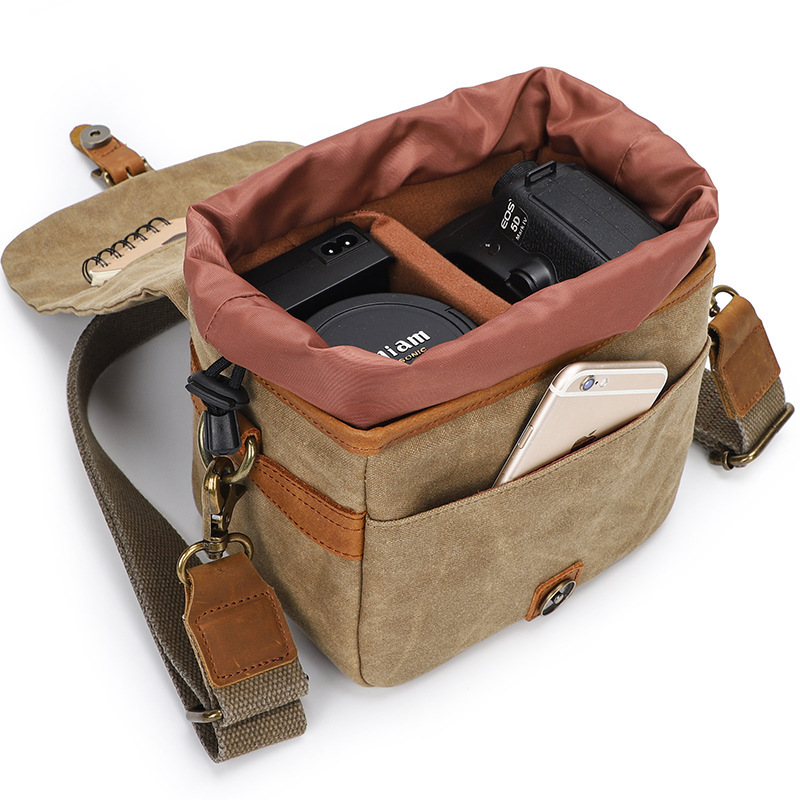 S C Cotton Canvas SLR Camera Bag Waterproof Liner Bag - Image 2