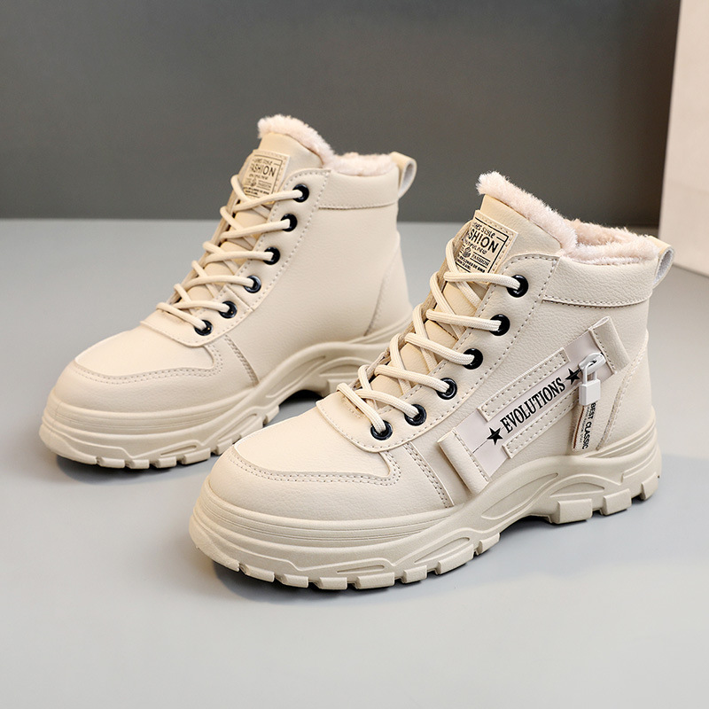 Korean Style Student All-matching Warm High-top Martin Boots - Image 8