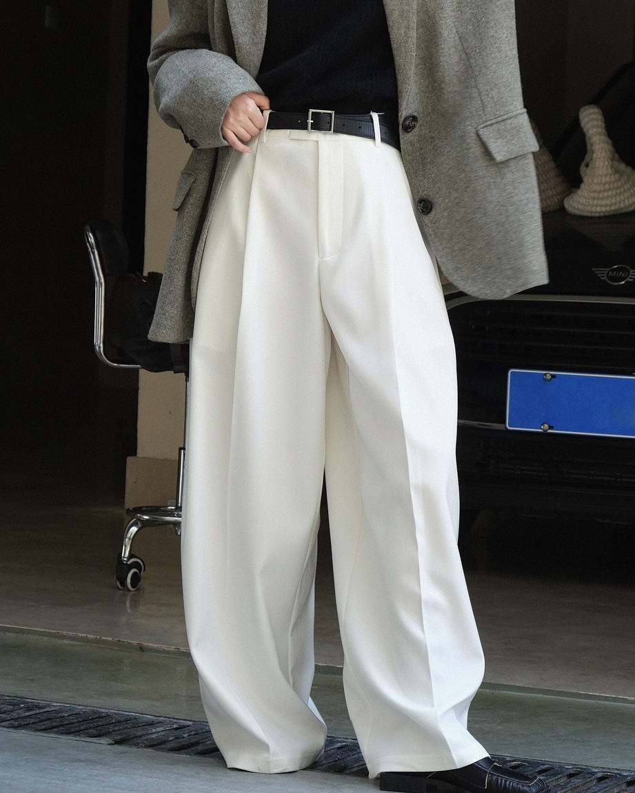 Casual Style Three-dimensional Pleated Suit Pants Loose Drooping Women - Image 4