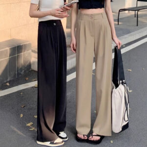 New High Waist Drooping Straight Pear Shapes Pants